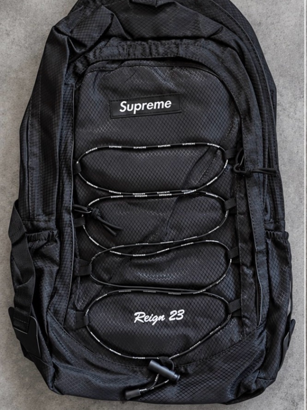 Supreme Black Reign 23 Bungee Front Backpack